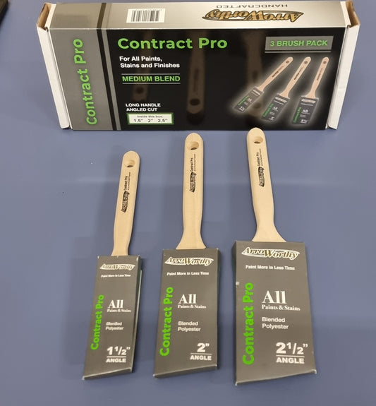 Arroworthy Contract Pro Angle Cut Brush Set 3 Pack