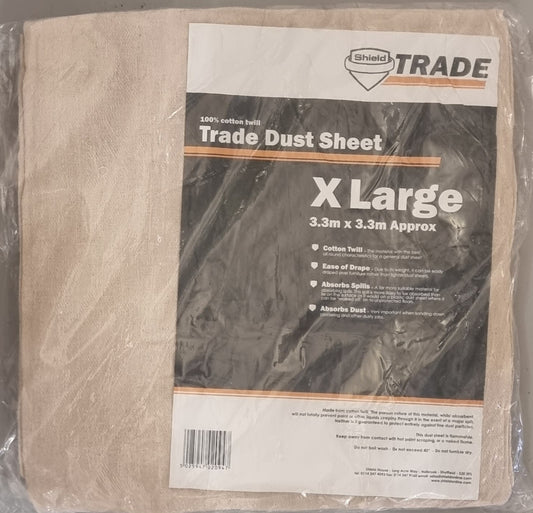 Shield Cotton Twill Trade Dust Sheet Extra Large 12ftx12ft (3.3MX3.3M)