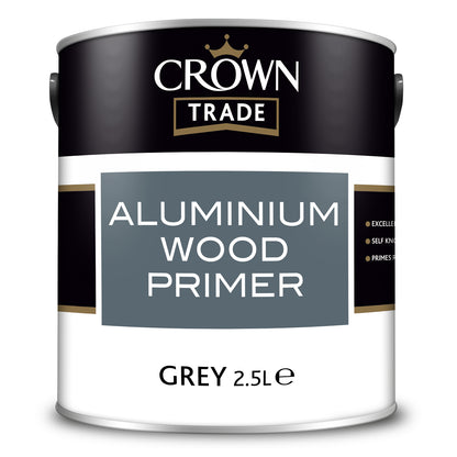 Crown Trade Aluminium Wood Primer - Grey - 2.5 Litre