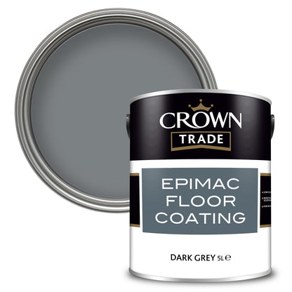 Crown Trade Spill-Resistant Epimac Floor Coating - Dark Grey - 5 Litre