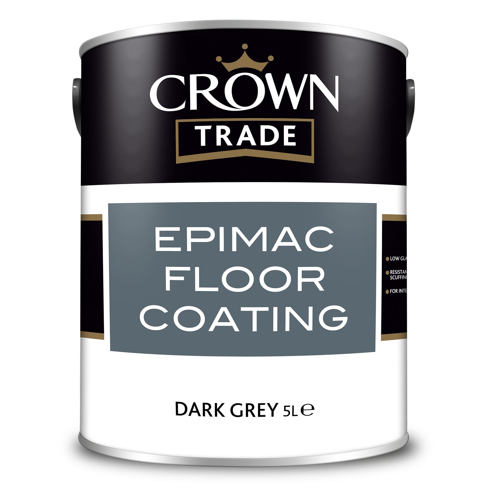 Crown Trade Spill-Resistant Epimac Floor Coating - Dark Grey - 5 Litre