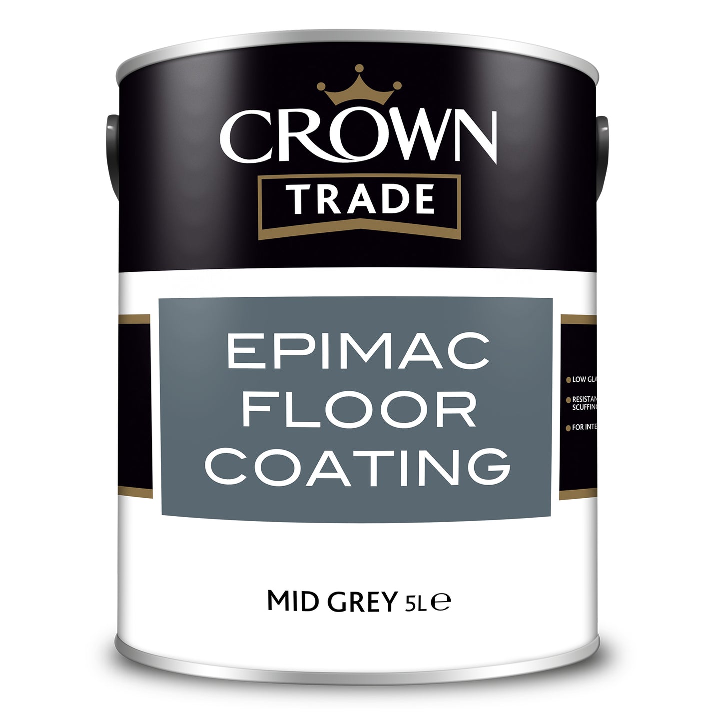 Crown Trade Spill-Resistant Epimac Floor Coating - Mid Grey - 5 Litre