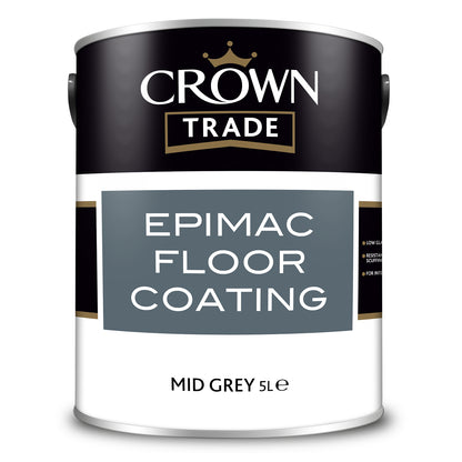 Crown Trade Spill-Resistant Epimac Floor Coating - Mid Grey - 5 Litre