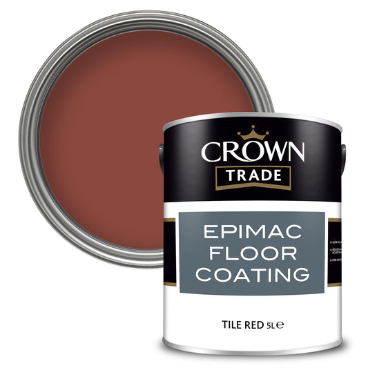 Crown Trade Spill-Resistant Epimac Floor Coating - Tile Red - 5 Litre