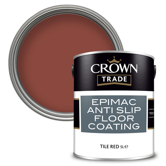 Crown Trade Epimac Anti Slip Floor Coating - Tile Red - 5 Litre