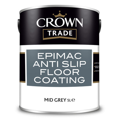 Crown Trade Epimac Anti Slip Floor Coating - Mid Grey - 5 Litre