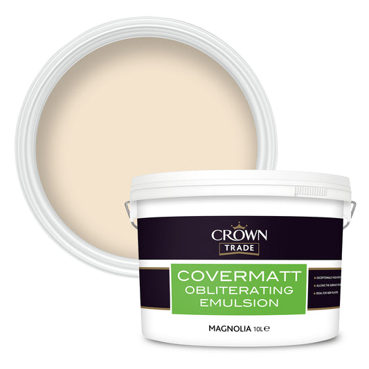 Crown Trade Covermatt Obliterating Emulsion Paint - Magnolia - 10 Litre