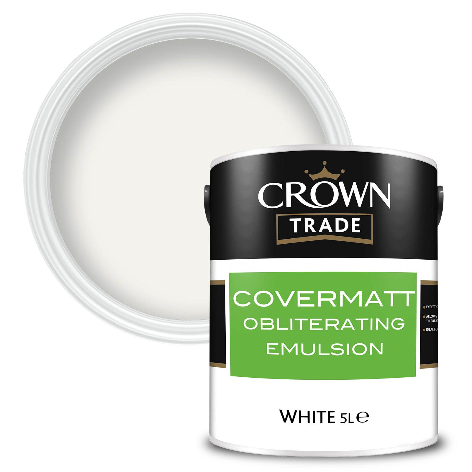 Crown Trade Covermatt Obliterating Emulsion Paint - White