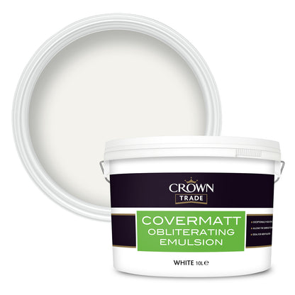 Crown Trade Covermatt Obliterating Emulsion Paint - White