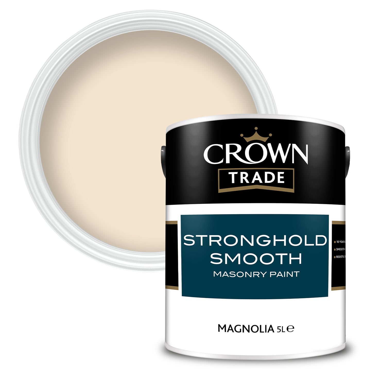 Crown Trade Stronghold Smooth Masonry Paint - Magnolia - 5 Litre