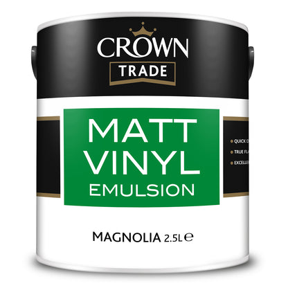 Crown Trade Quick-Drying Matt Vinyl Emulsion Paint - Magnolia