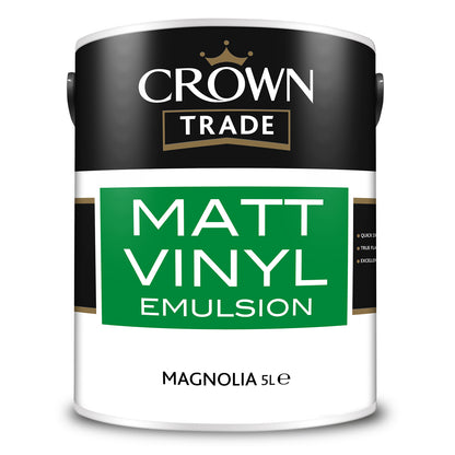 Crown Trade Quick-Drying Matt Vinyl Emulsion Paint - Magnolia