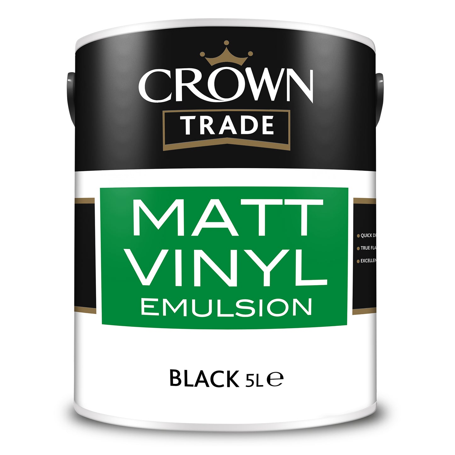 Crown Trade Quick-Drying Matt Vinyl Emulsion Paint - Black