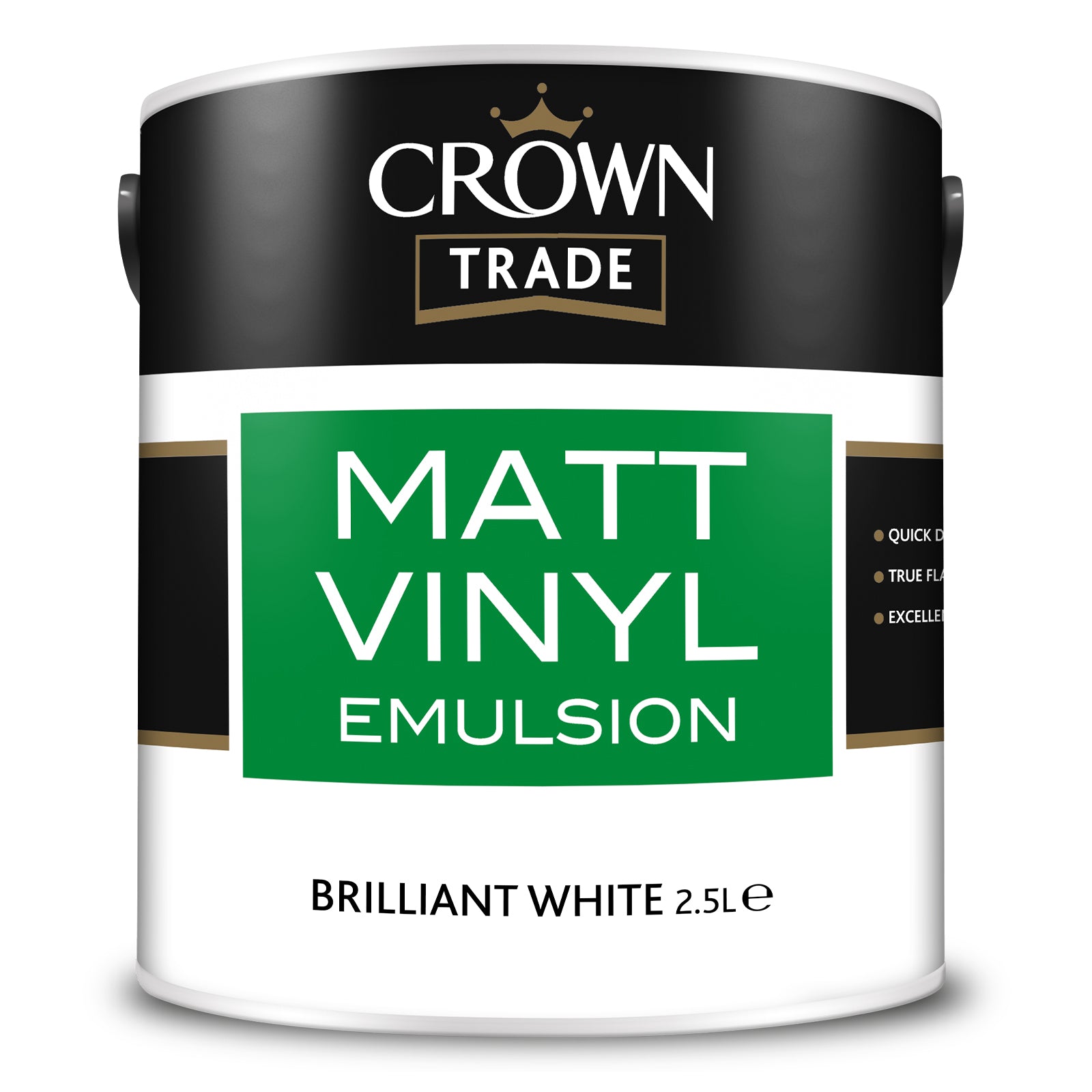 Crown Trade Quick-Drying Matt Vinyl Emulsion Paint - Brilliant White