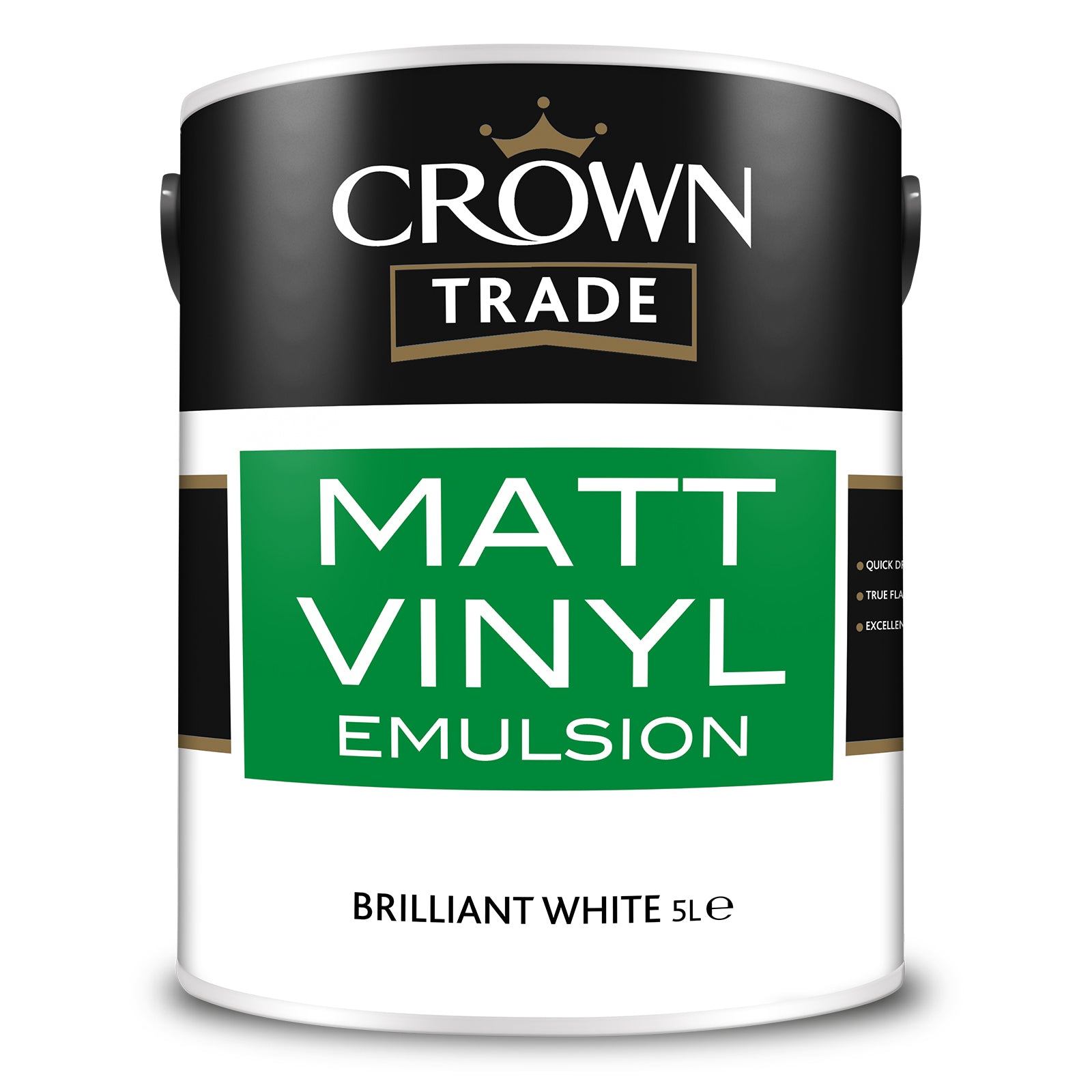 Crown Trade Quick-Drying Matt Vinyl Emulsion Paint - Brilliant White