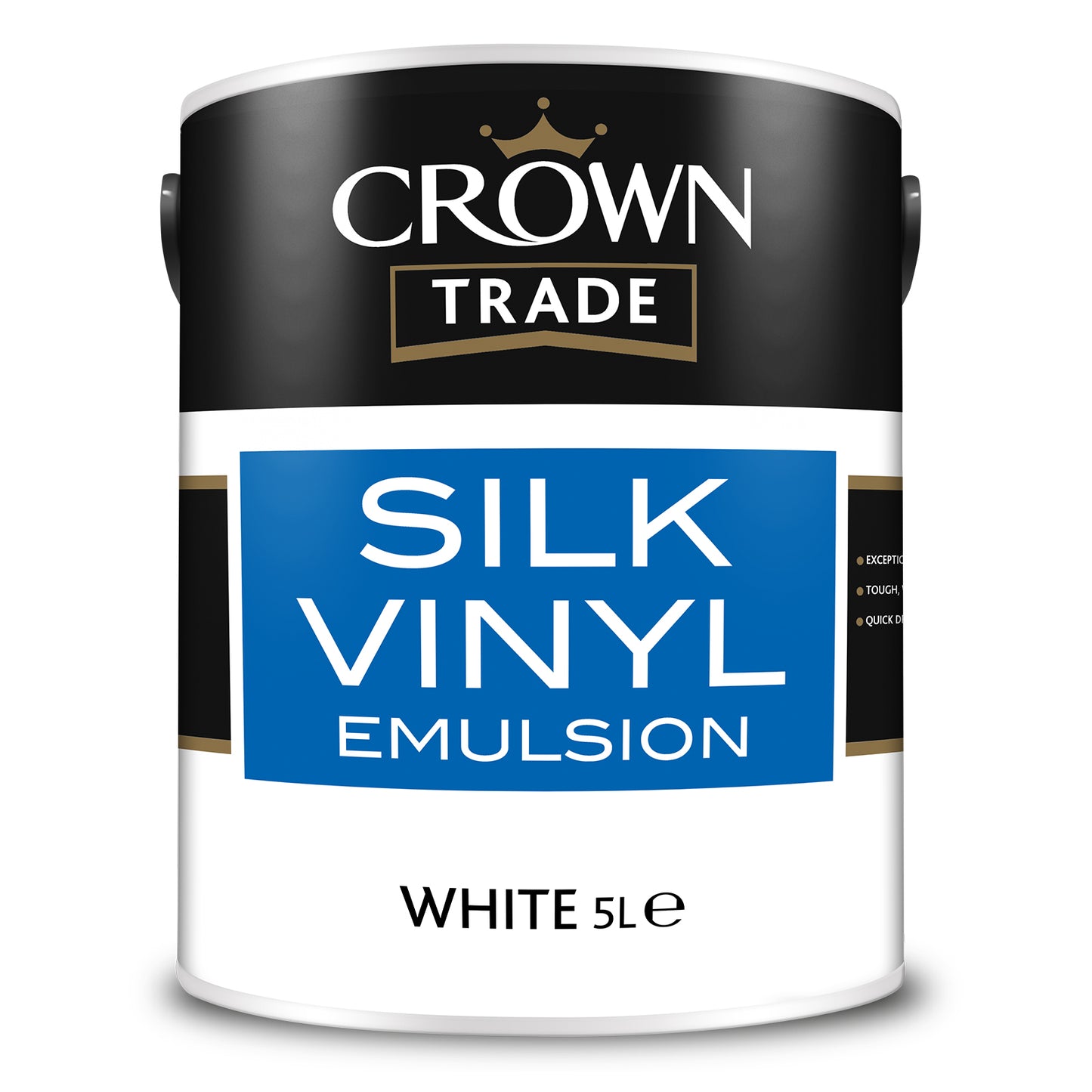 Crown Trade High-Sheen Silk Vinyl Emulsion Paint- White