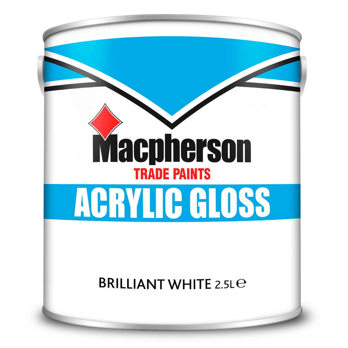 Macpherson Acrylic Gloss Paint - Brilliant White - 2.5 Litre