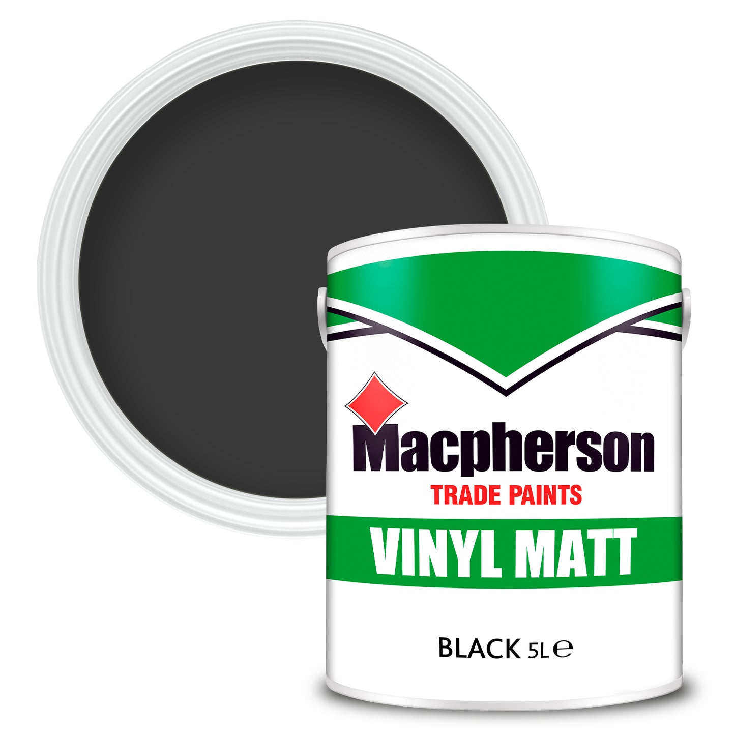 Macpherson Tough and Durable Vinyl Matt Paint - Black