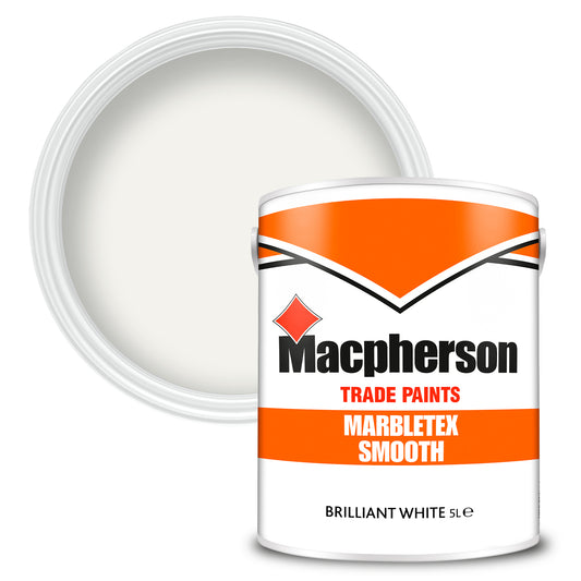 Macpherson Marbletex Smooth Masonry Paint - Brilliant White