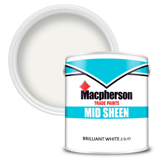 Macpherson Washable Mid-Sheen Paint - Brilliant White