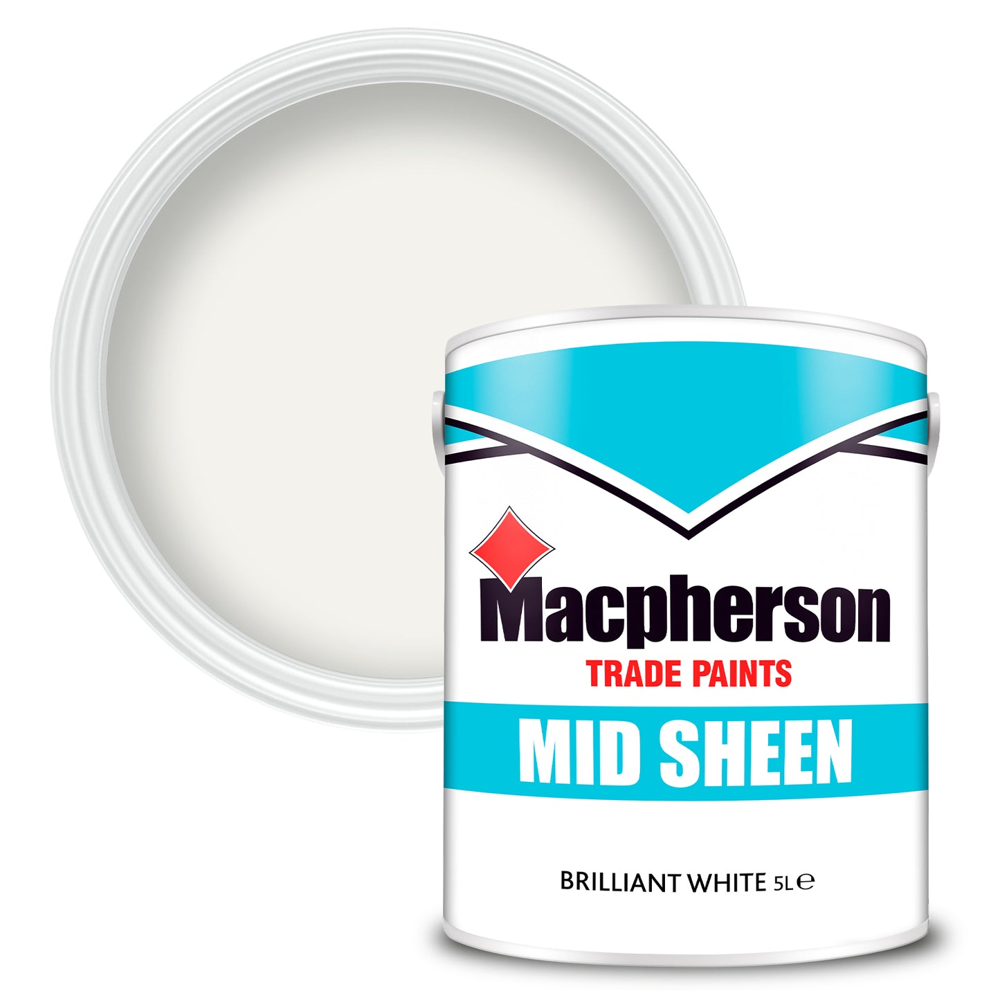 Macpherson Washable Mid-Sheen Paint - Brilliant White