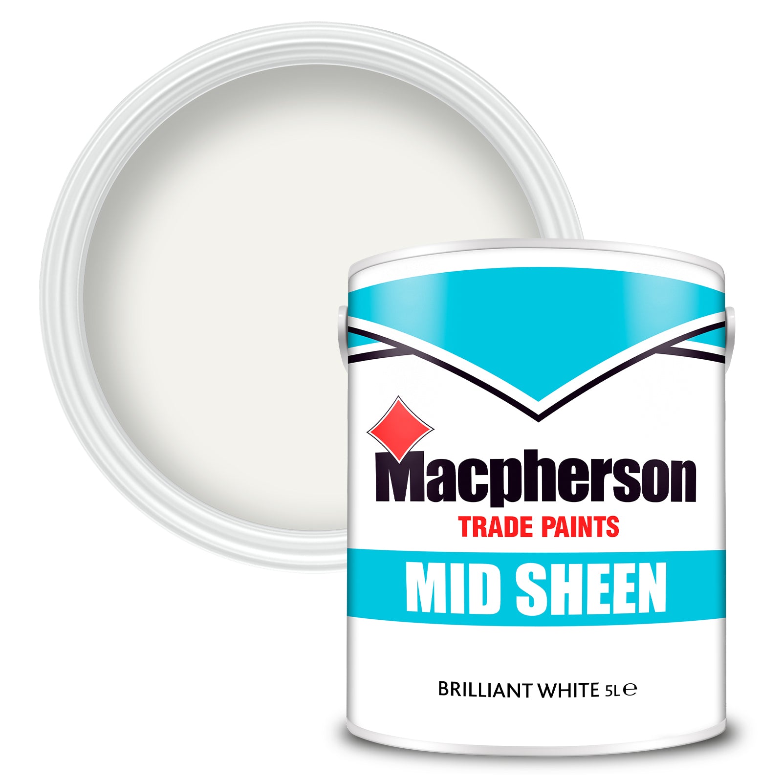 Macpherson Washable Mid-Sheen Paint - Brilliant White