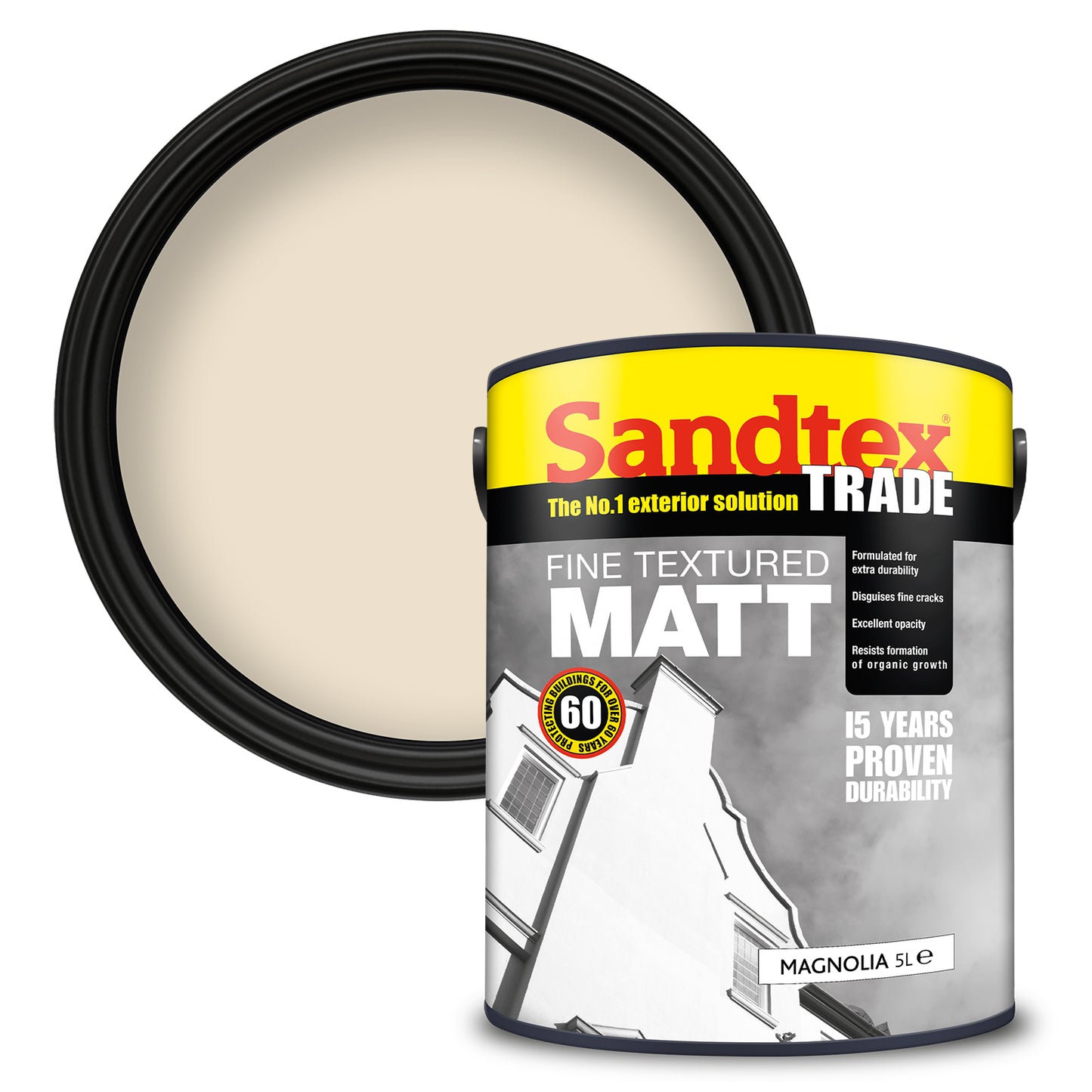 Sandtex Trade Fine Textured Matt Masonry Paint - Magnolia