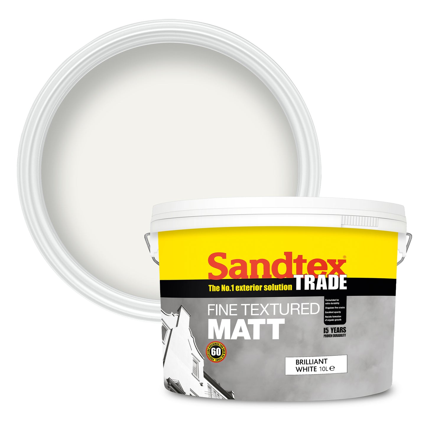 Sandtex Trade Fine Textured Matt Masonry Paint - Brilliant White