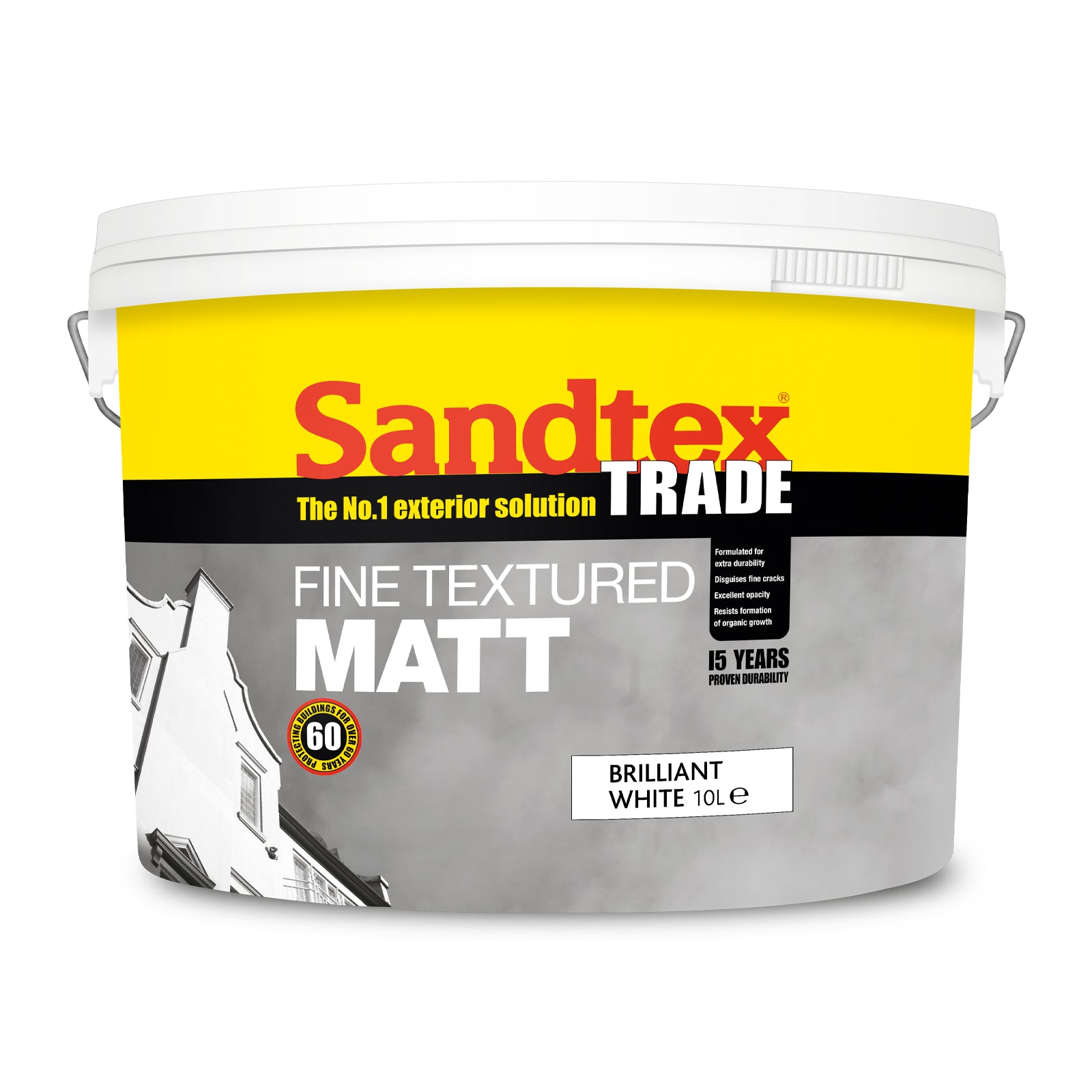 Sandtex Trade Fine Textured Matt Masonry Paint - Brilliant White