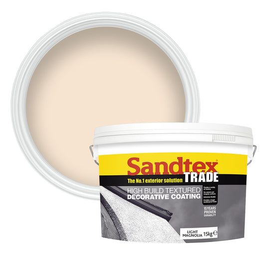 Sandtex Trade High Build Textured Decorative Coating - Light Magnolia - 15kg