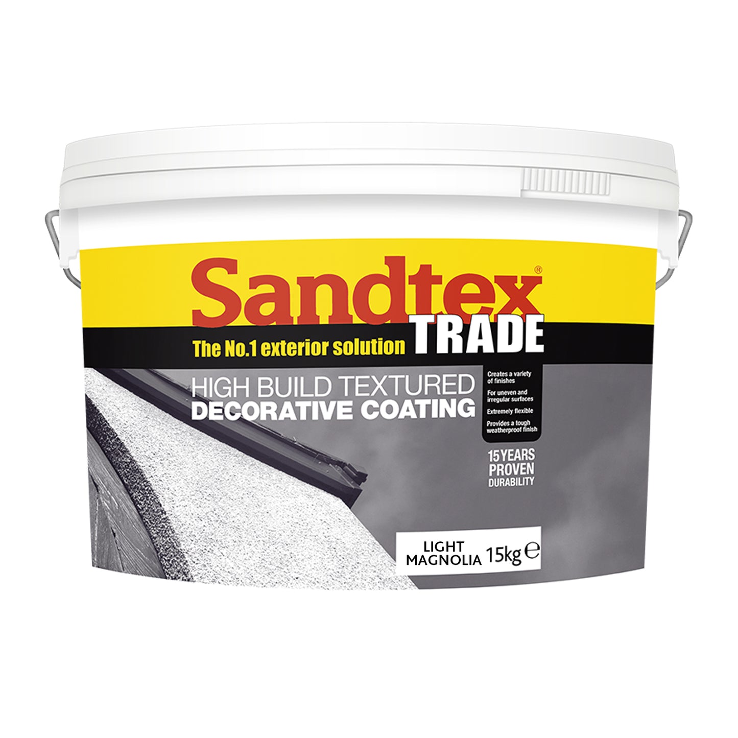 Sandtex Trade High Build Textured Decorative Coating - Light Magnolia - 15kg