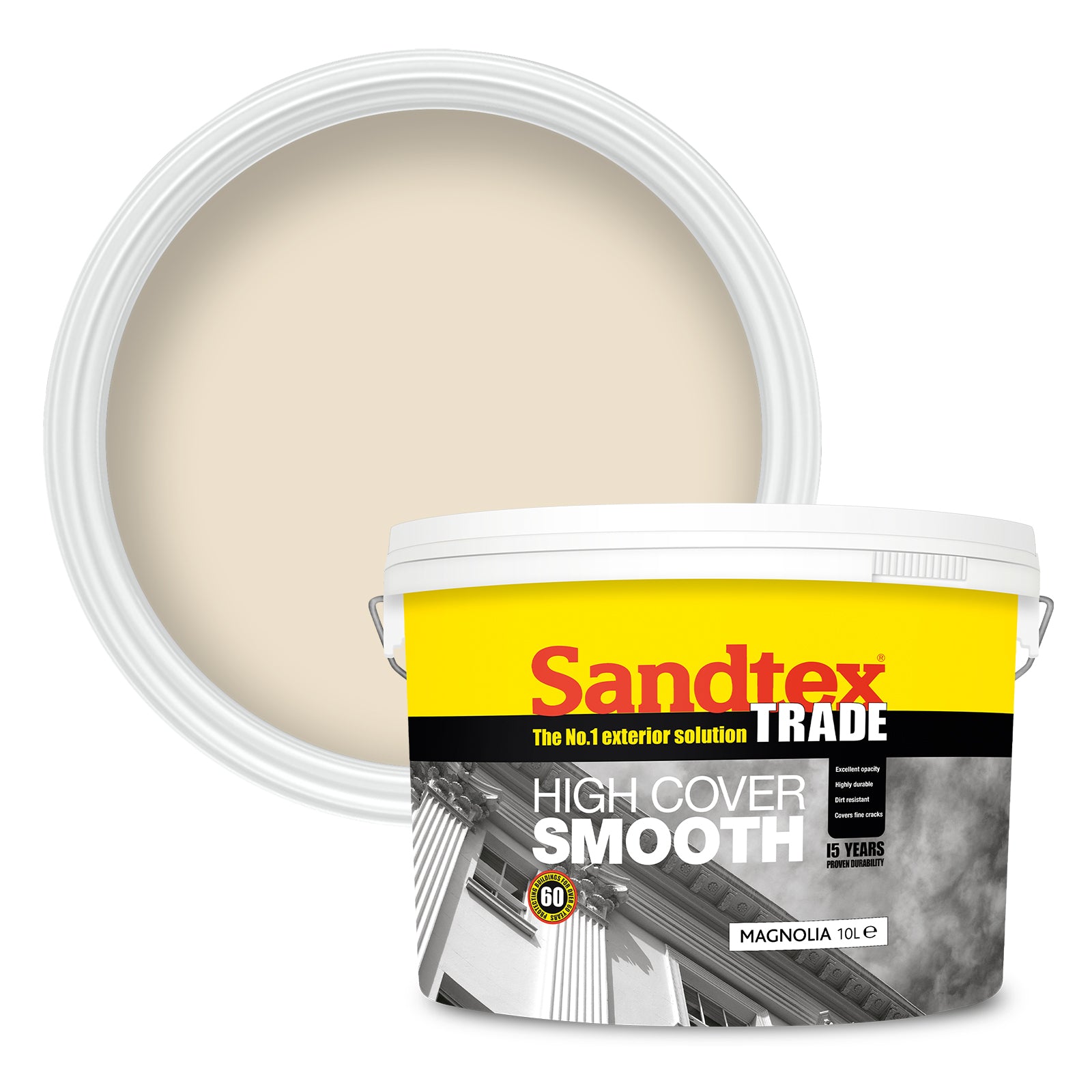 Sandtex Trade High Cover Smooth Masonry Paint - Magnolia