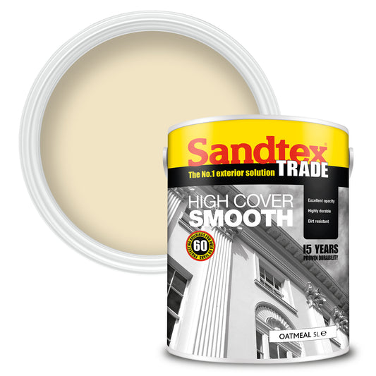 Sandtex Trade High Cover Smooth Masonry Paint - Oatmeal - 5 Litre