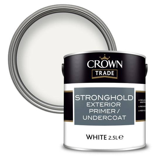 Crown Trade Stronghold Exterior Primer Undercoat - White - 2.5 Litre