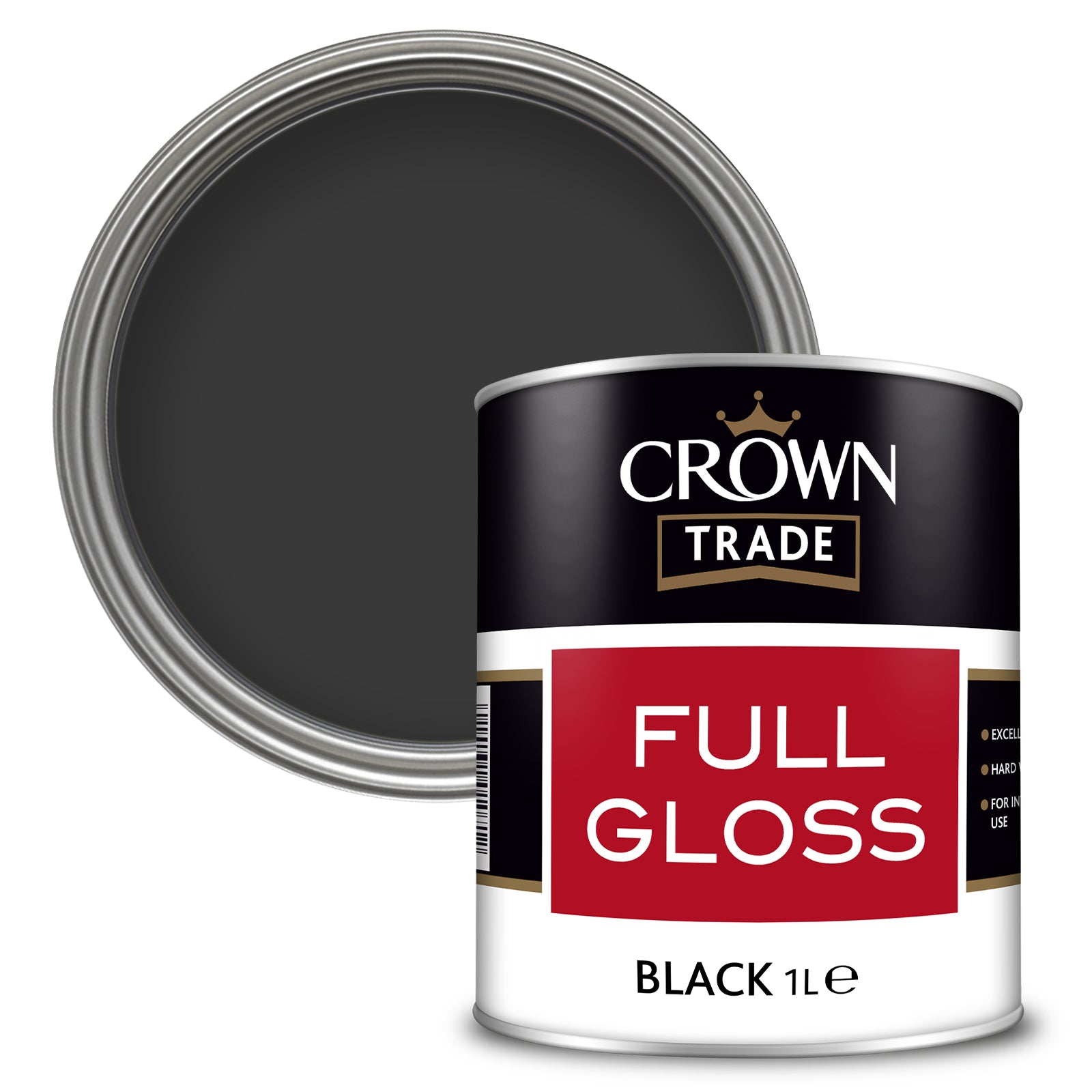 Crown Trade Full Gloss Extreme Hardwearing Paint - Black