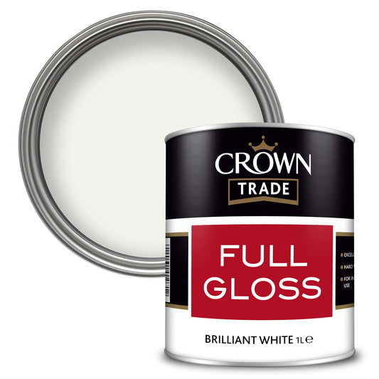 Crown Trade Full Gloss Extreme Hardwearing Paint - Brilliant White