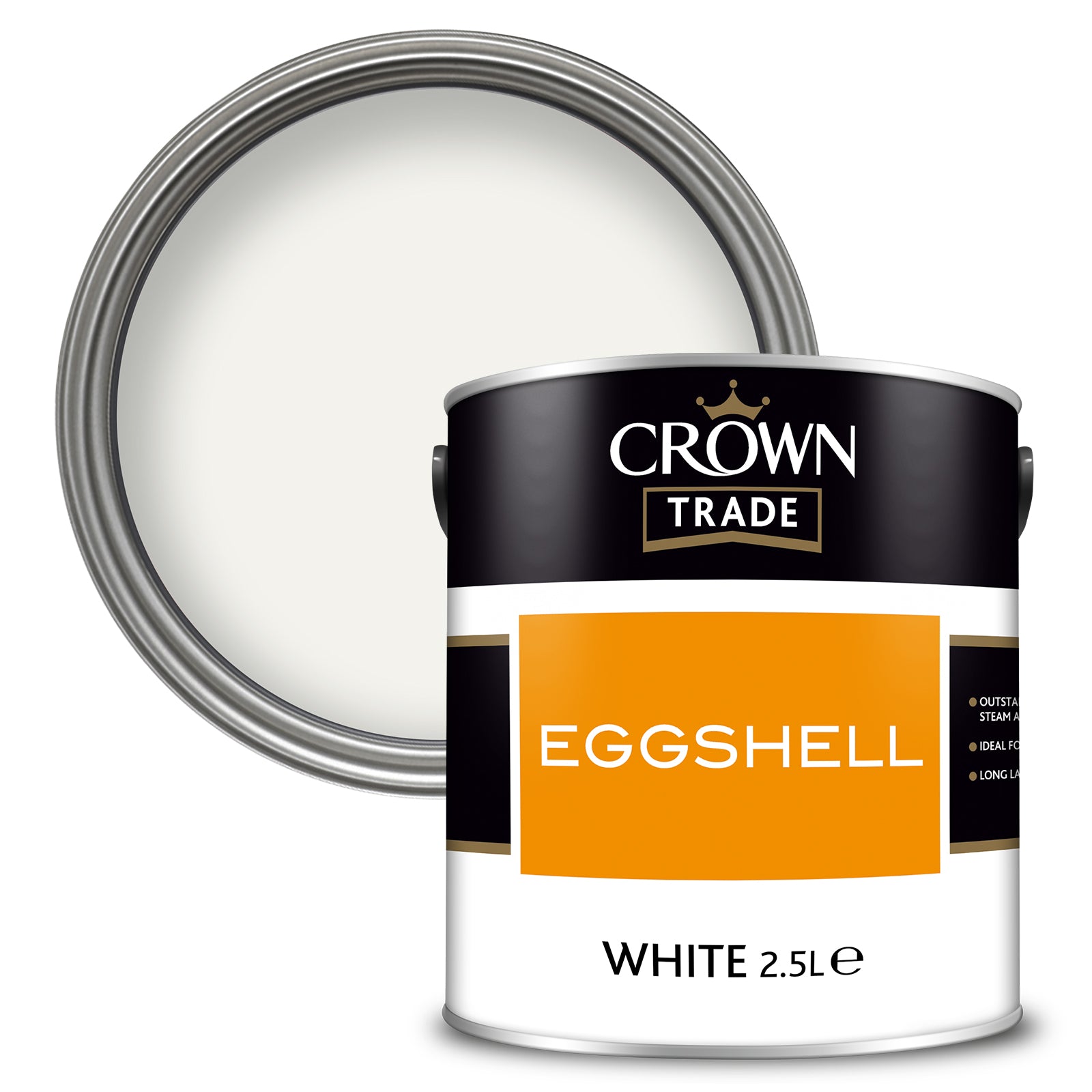 Crown Trade Washable Eggshell Paint - White