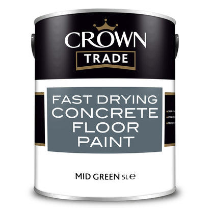 Crown Trade Fast Drying Concrete Floor Paint - Mid Green - 5 Litre