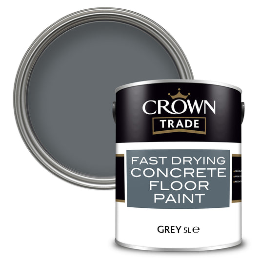 Crown Trade Fast Drying Concrete Floor Paint - Grey - 5 Litre