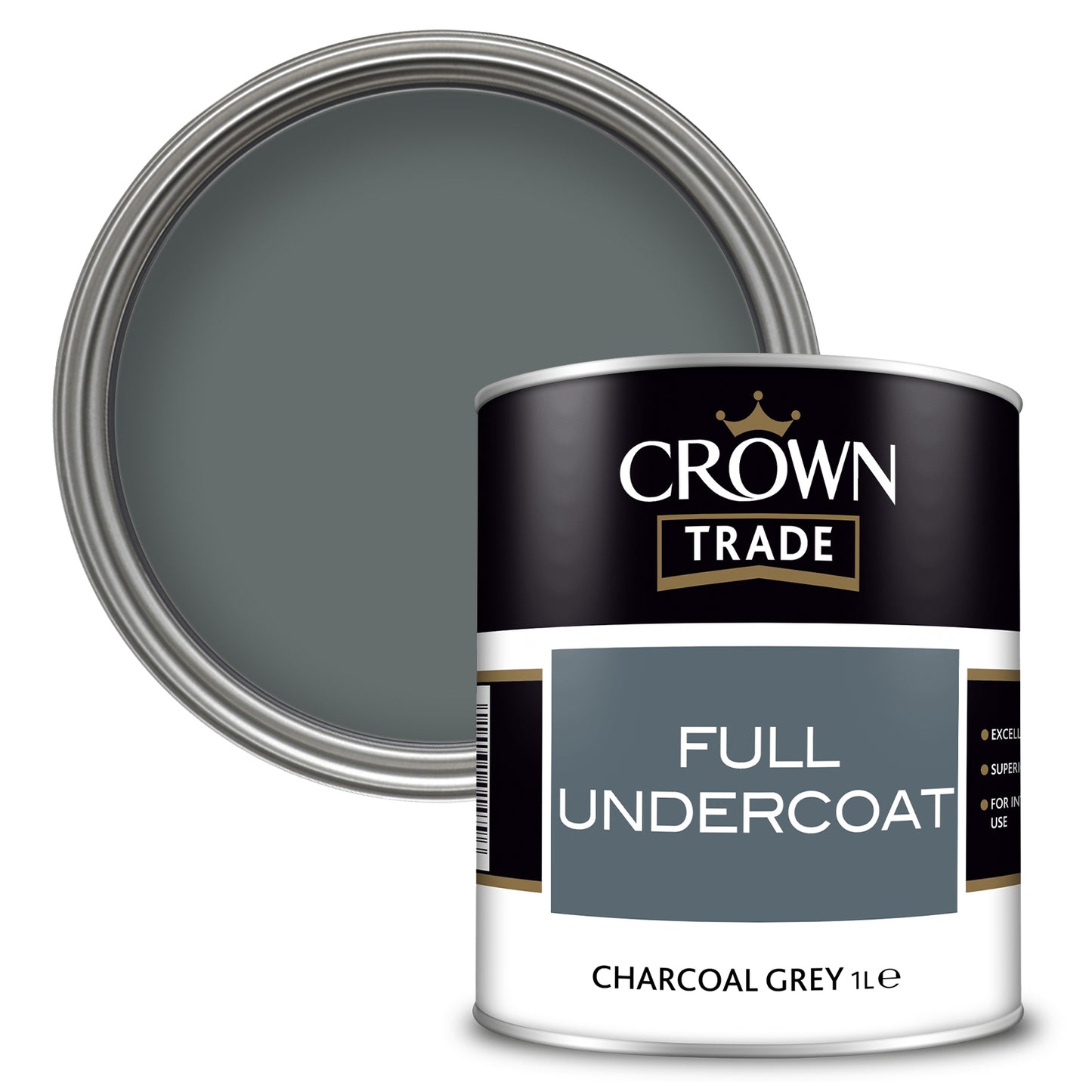 Crown Trade High-Quality Full Undercoat - Charcoal Grey