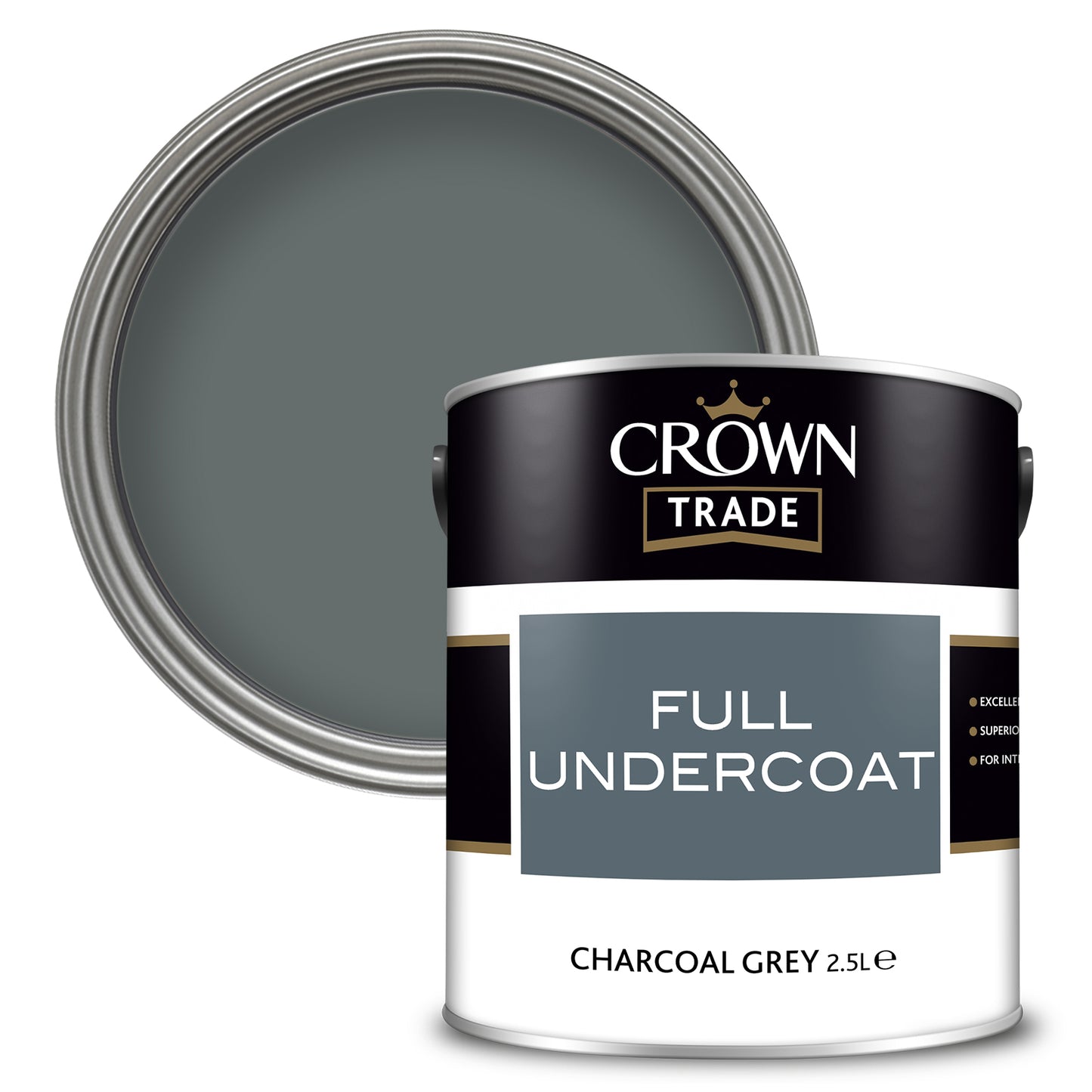 Crown Trade High-Quality Full Undercoat - Charcoal Grey