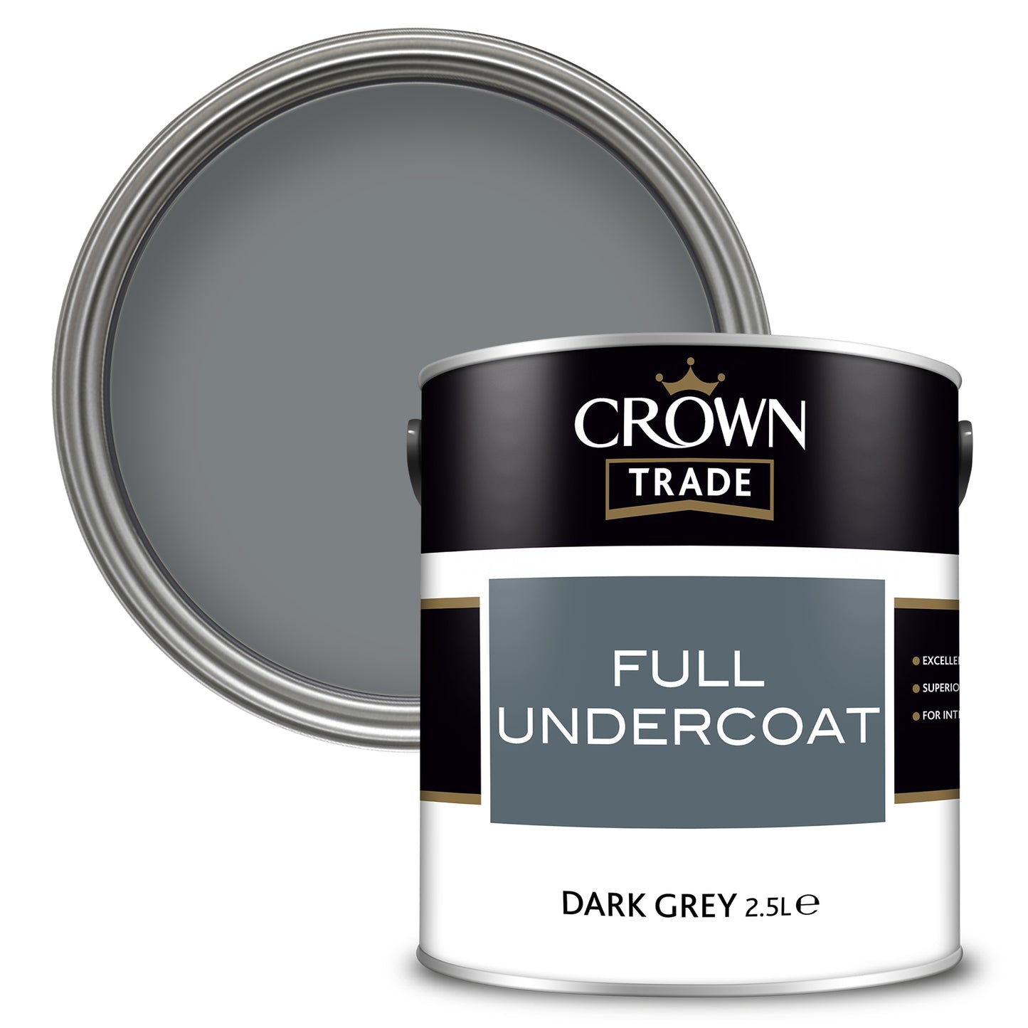 Crown Trade High-Quality Full Undercoat - Dark Grey