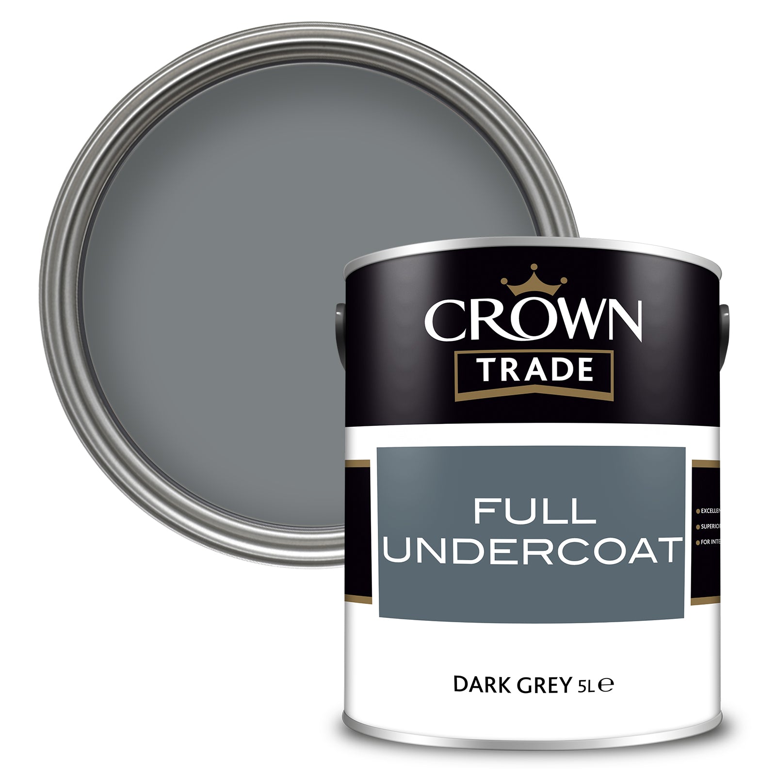 Crown Trade High-Quality Full Undercoat - Dark Grey