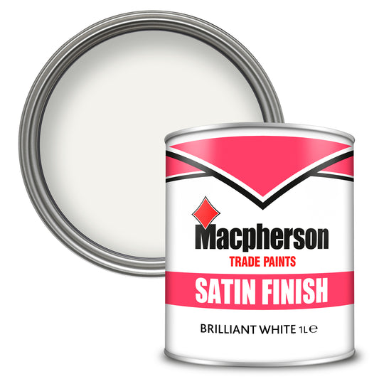 Macpherson Satin Finish Tough Washable Paint - Brilliant White