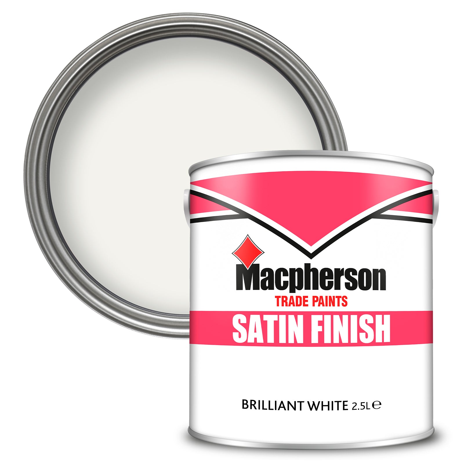 Macpherson Satin Finish Tough Washable Paint - Brilliant White