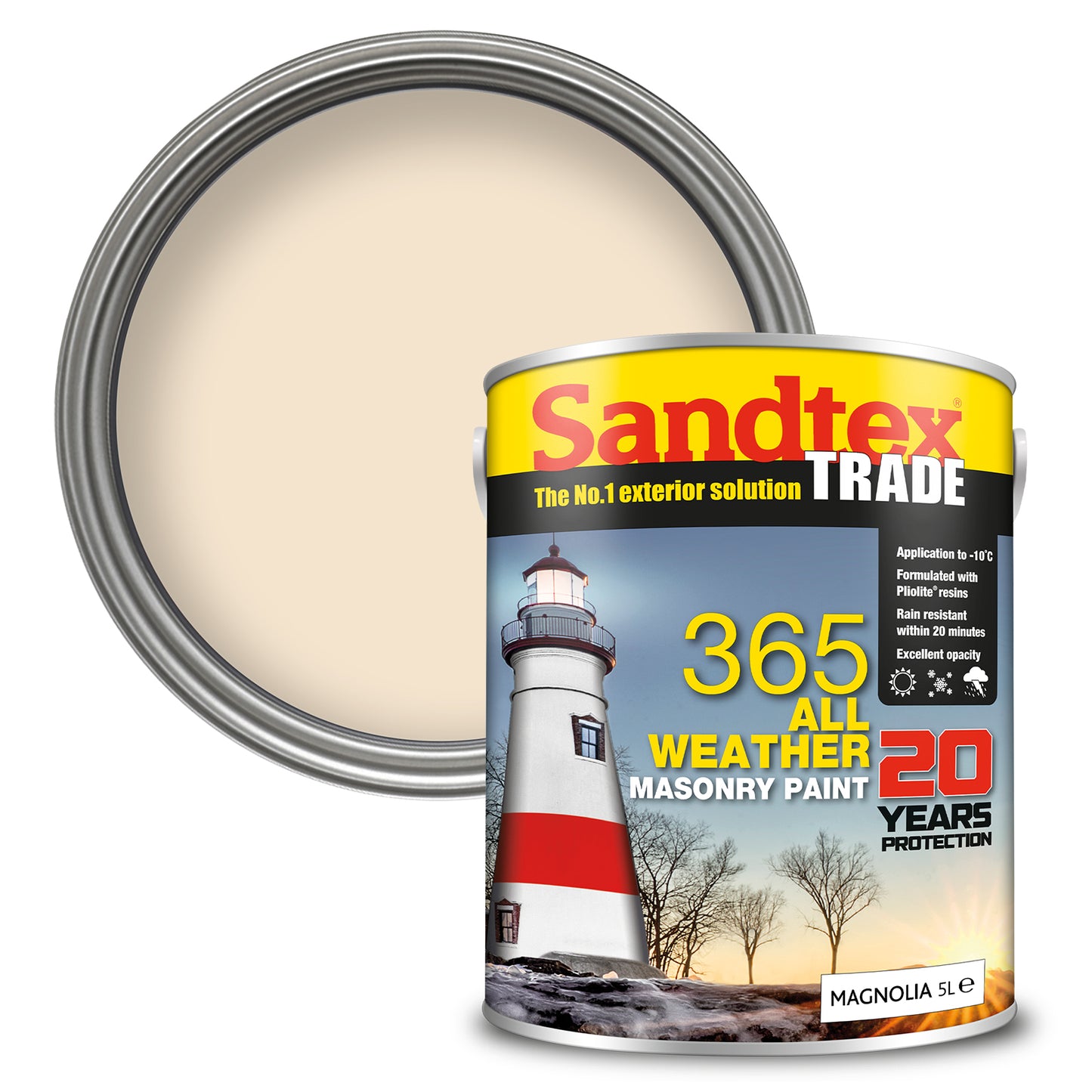 Sandtex Trade 365 All Weather Masonry Paint - Magnolia - 5 Litre