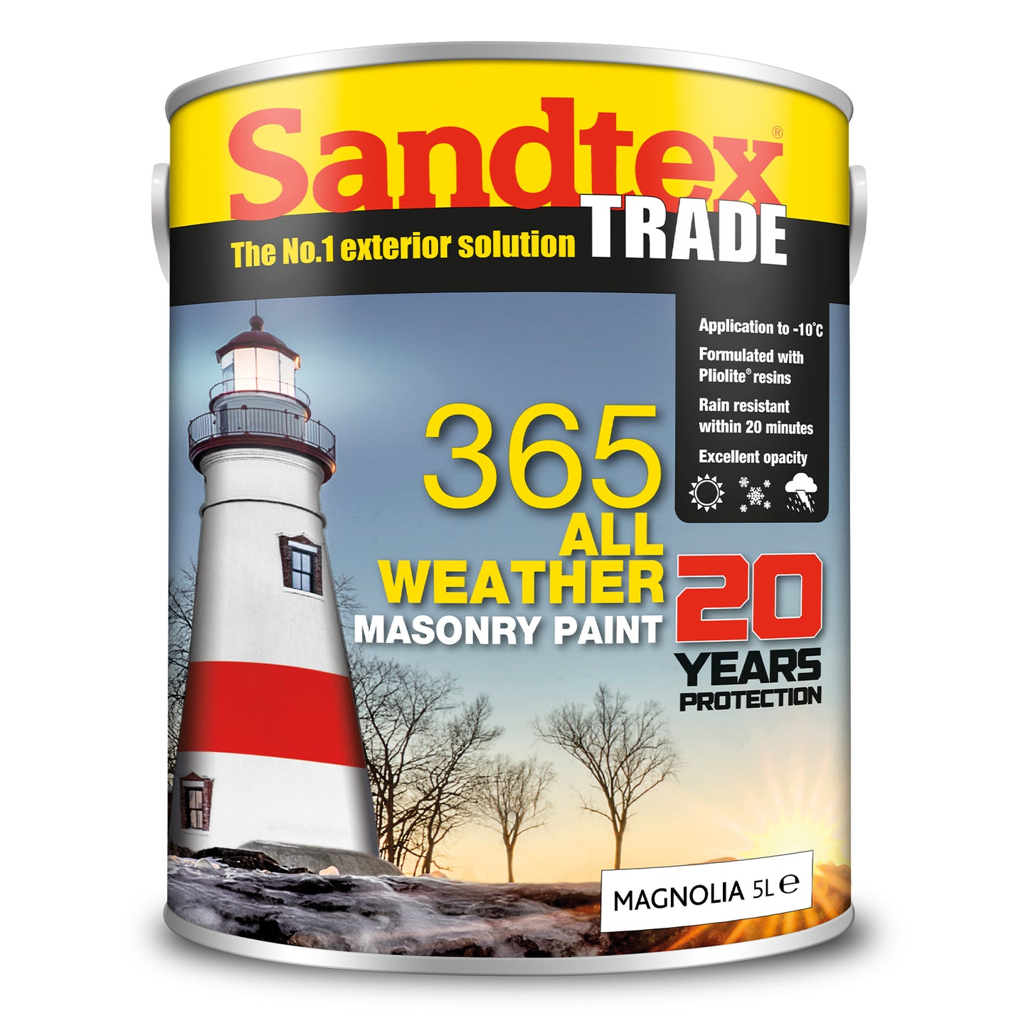 Sandtex Trade 365 All Weather Masonry Paint - Magnolia - 5 Litre