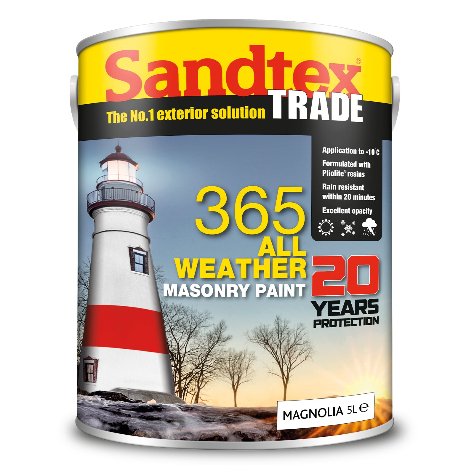 Sandtex Trade 365 All Weather Masonry Paint - Magnolia - 5 Litre