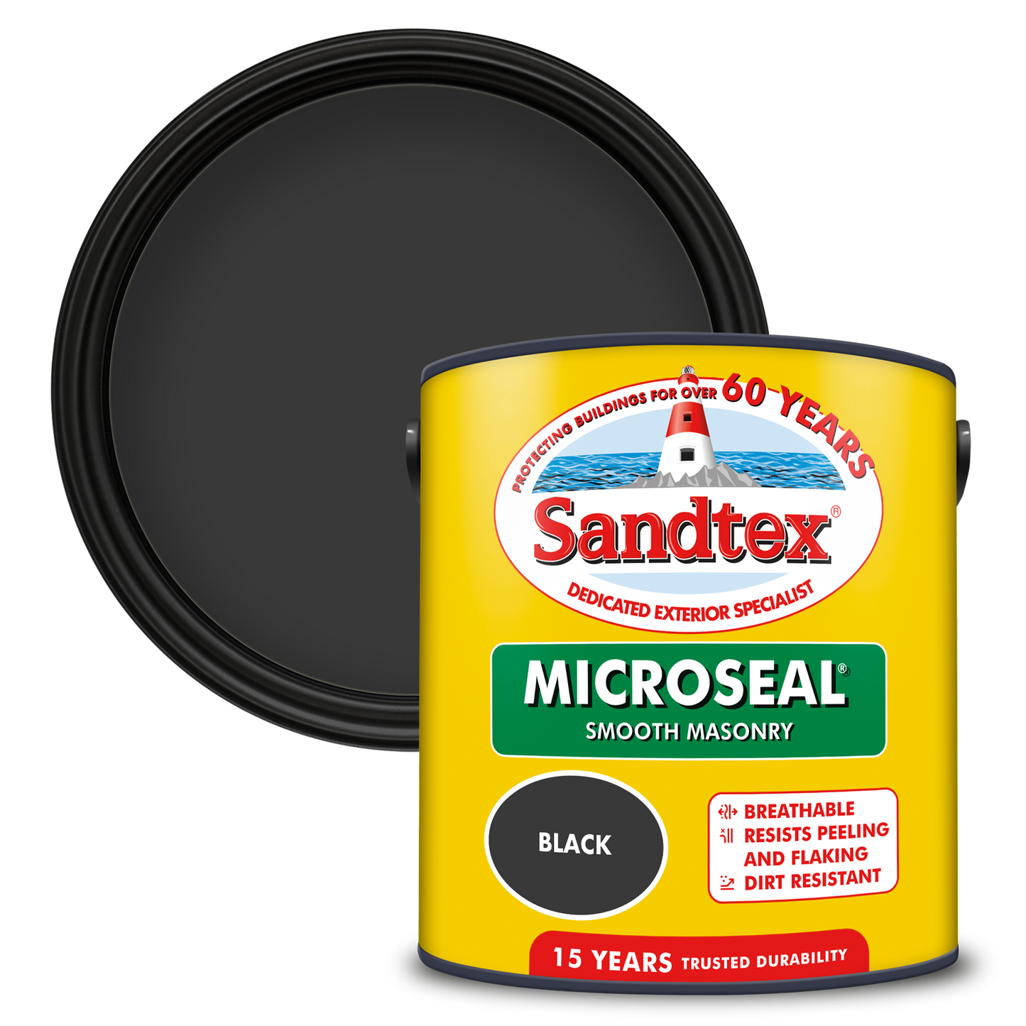 Sandtex 15 Year Weatherproof Exterior Wall Paint - Black