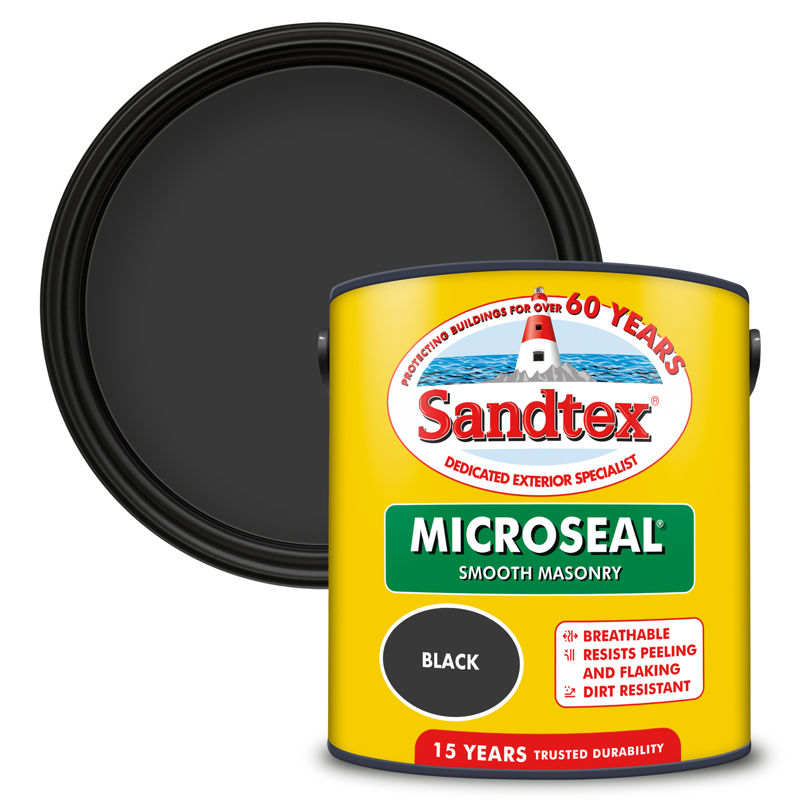 Sandtex 15 Year Weatherproof Exterior Wall Paint - Black